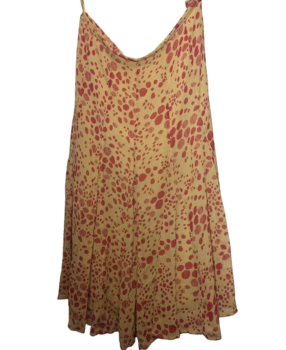 Vintage Valerie Stevens Maxi Skirt 14 Red dots Silk Fairy Y2K Dainty